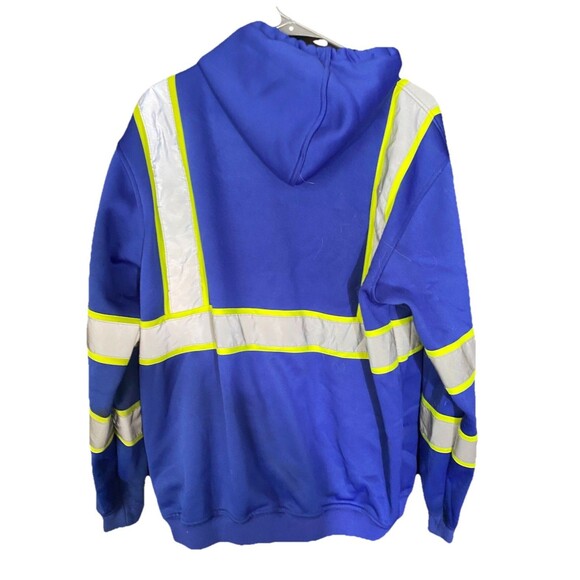 Safety Hoodie Jacket, High Vis Reflective Safety Fleece Hoodie PPE Gear SZ L - Picture 8 of 10